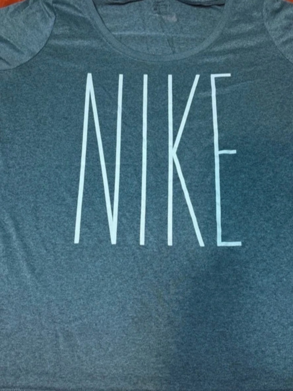 Nike Women's  Teal Short Sleeve Tee with White NIKE Lettering